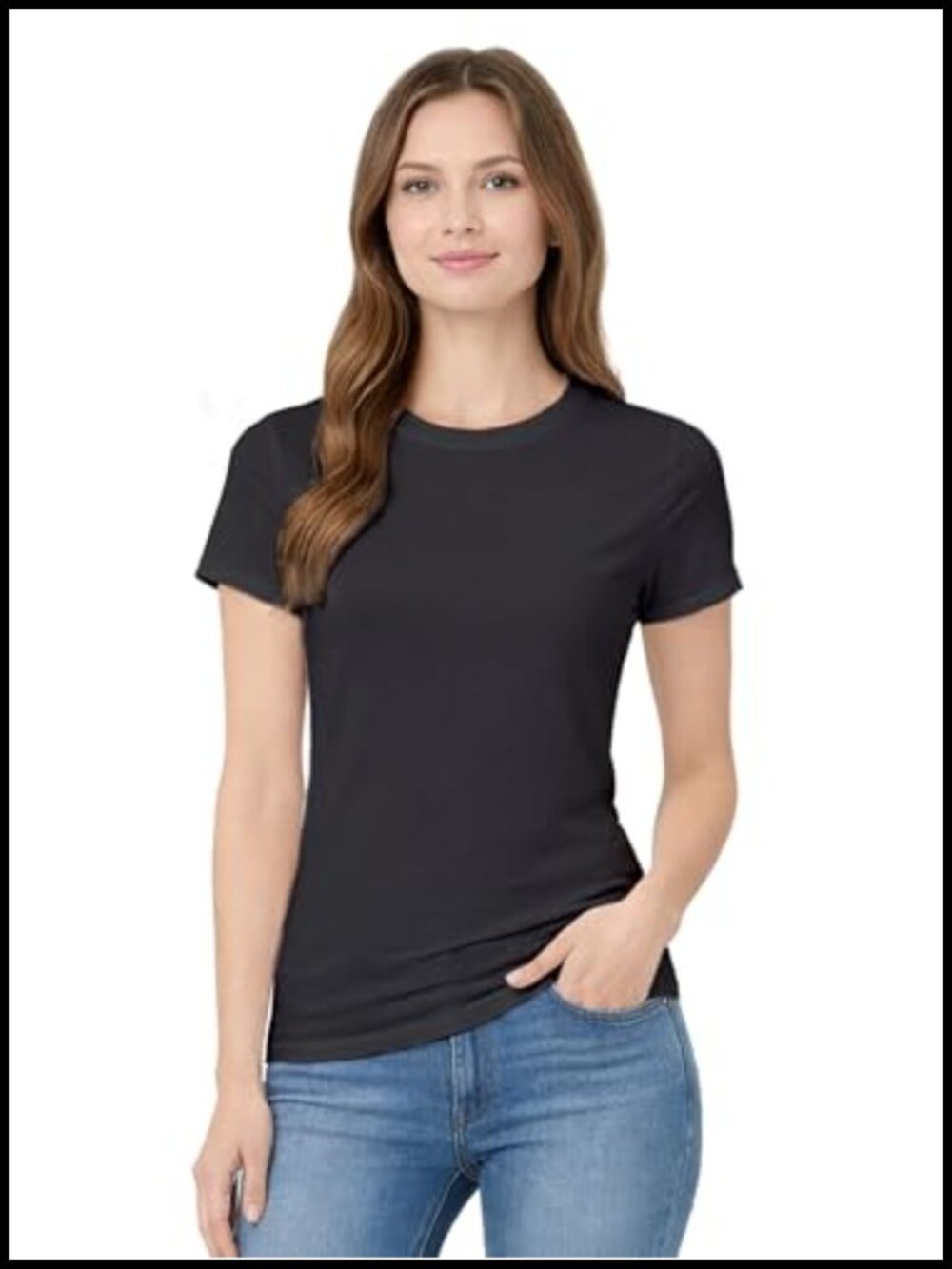 DIORO 100% Cotton Crew Neck Tee Women's Classic T-Shirt
